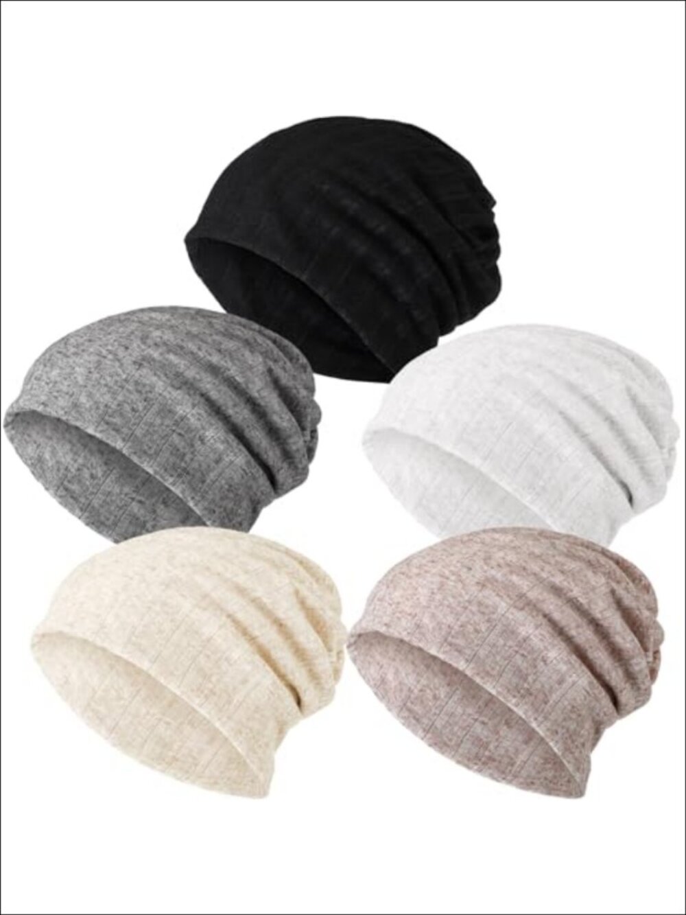 5 Pack Chemo Turban Head Scarf Slouchy Beanie Women Hair Loss Wig